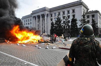 Brandanschlag auf das Gewerkschaftshaus von Odessa - Fotoausstellung